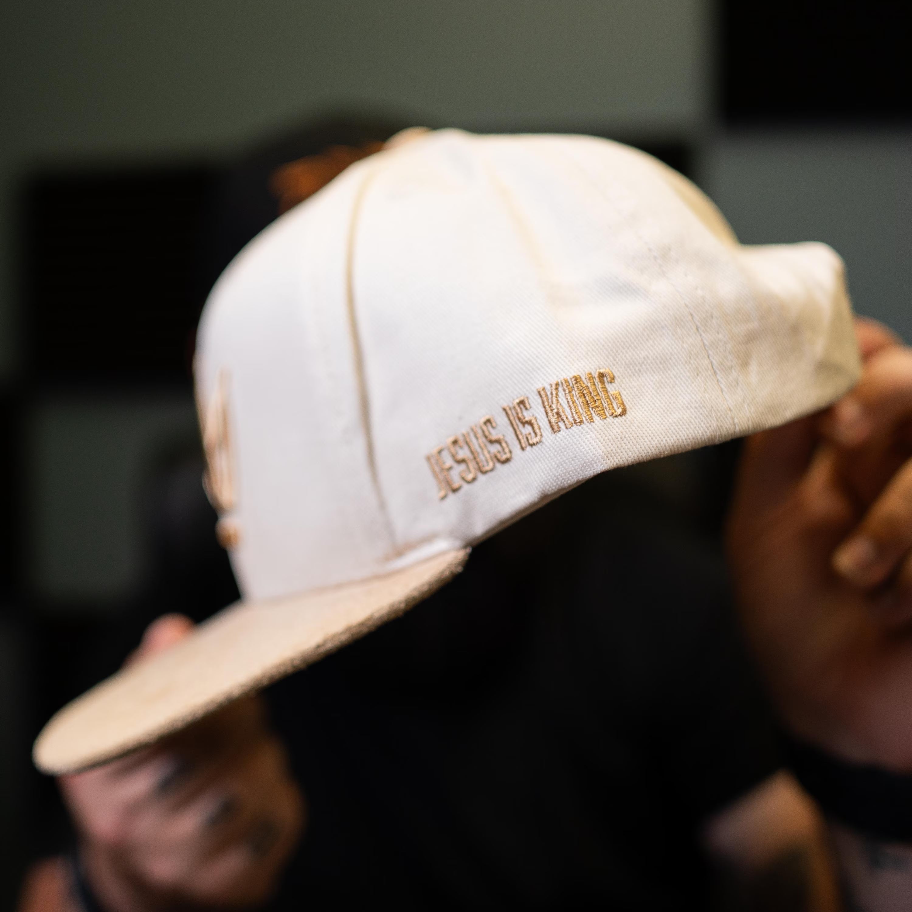 Jesus Is King Crown Premium Cream Snapback Felt Hat