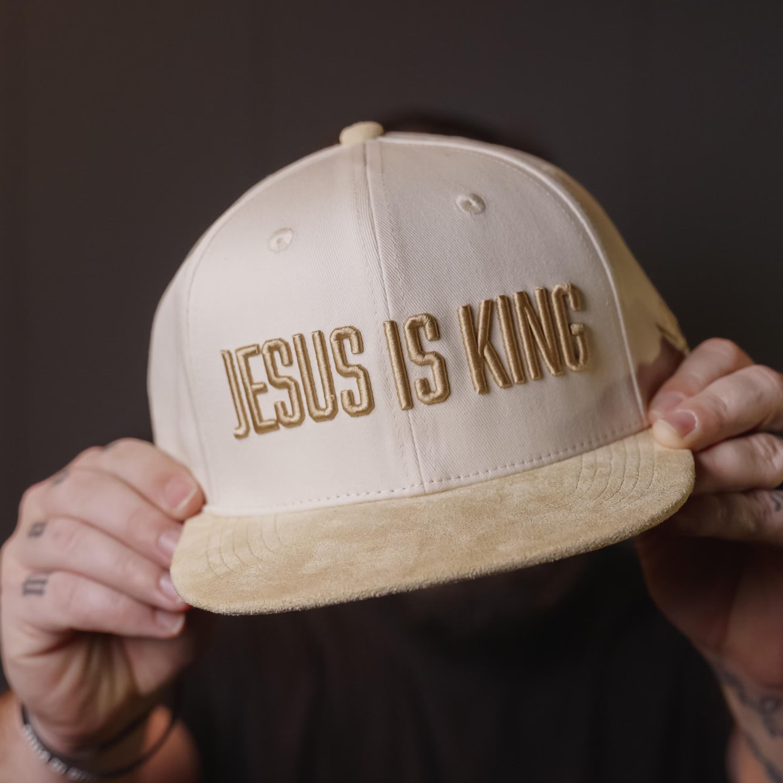 Jesus Is King Premium Cream Snapback Felt Hat